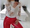 Lace Puff Sleeve Knit Top  Womens Tops and Blouses - Sabreeonline