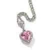 THE BLING KING New Peach Heart Pendant Necklace Color Psychedelic HipHop Full Iced Out Cubic Zirconia CZ Stone - Sabreeonline