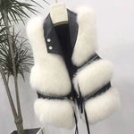 Faux Fur Vest Sleeveless Coat - Sabreeonline