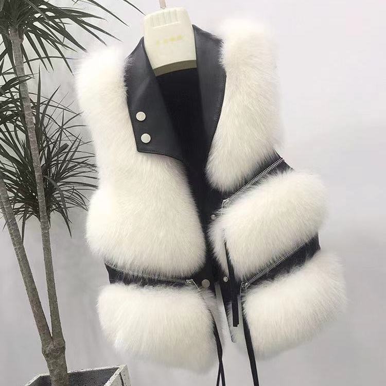 Faux Fur Vest Sleeveless Coat - Sabreeonline