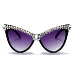 Oversized Diamond Sunglasses Cat Eye Luxury Eyewear - Sabreeonline