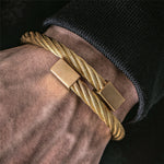 Luxury Roman Number Charm Woven Stainless Steel Bracelet for Men Jewelry - Sabreeonline