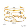 Modyle Classic Arrow Knot Round Crystal Gem Multilayer Adjustable Open Bracelet Set Women Fashion Party Jewelry Gift - Sabreeonline