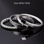 Luxury Roman Number Charm Woven Stainless Steel Bracelet for Men Jewelry - Sabreeonline