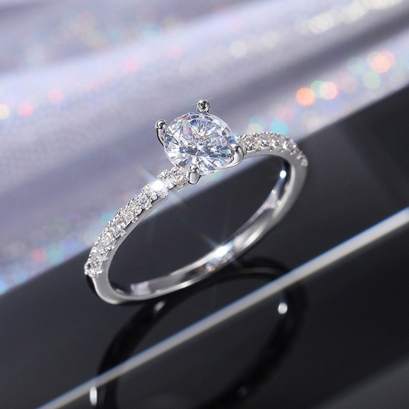 New Luxury Classic Sparkling Zircon Engagement Wedding Ring - Sabreeonline