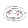 Modyle Classic Arrow Knot Round Crystal Gem Multilayer Adjustable Open Bracelet Set Women Fashion Party Jewelry Gift - Sabreeonline