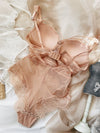 Wriufred Less ladies underwear gathered thickened bra sexy lace transparent sling bodysuit hollow beautiful back lingerie set - Sabreeonline