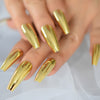 Gold Metallic Fake Nails Press on