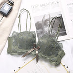 XUANTAOWU Lace Floral Embroidery Sexy Bra Comfortable Adjustable Women Underwear 3/4 Cup Wireless Girl Brassiere Bralette - Sabreeonline