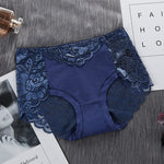 Women's Cotton Underwear Panties Sexy Lace Mid-Waist Hollow Female Briefs Hip Lift Underpants For Lady Plus Size Lingerie ssy58 - Sabreeonline