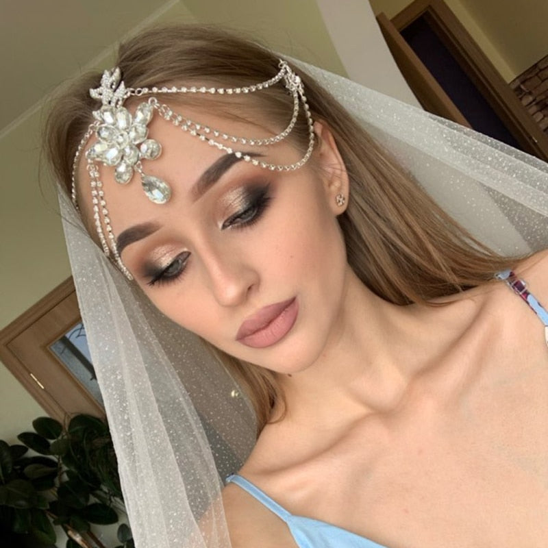 New Wedding Tiara Tassel Bridal hair Jewelry Luxury hair accessories - Sabreeonline