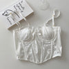 Three-dimensional embroidered bra sexy lace fish bone corset widened breasted with steel ring 2/1 half cup bralette underwear - Sabreeonline