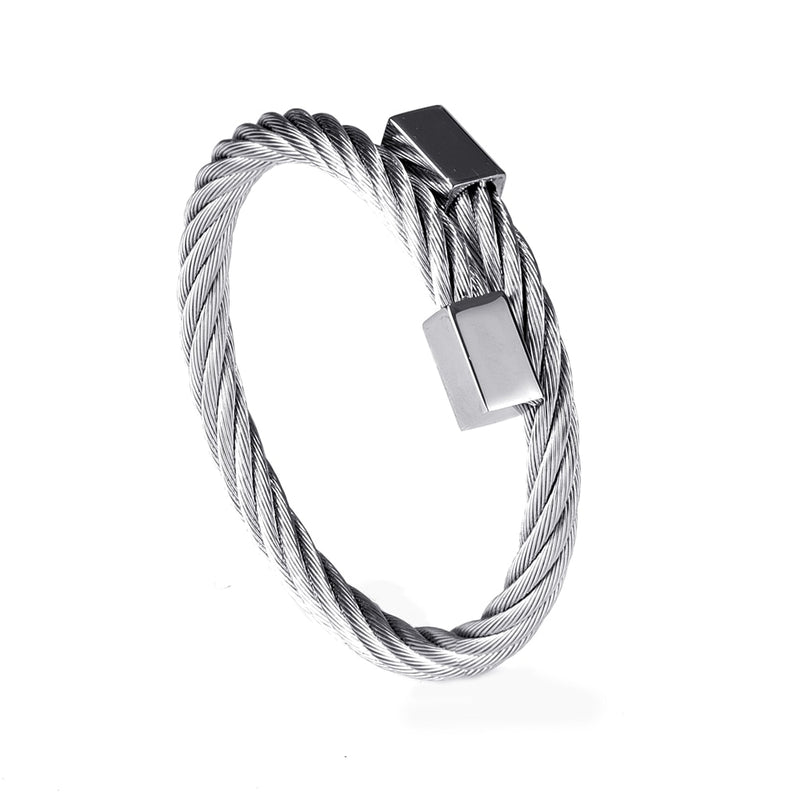 Luxury Roman Number Charm Woven Stainless Steel Bracelet for Men Jewelry - Sabreeonline