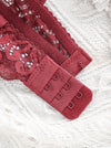 Retro charming red one-piece underwear women confused lace rivet gathered bra bridal wedding suit bodysuit lingerie sets - Sabreeonline