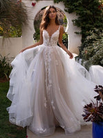 Sexy Spaghetti Strap Backless Princess Long Boho Floor Length Gown