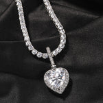 THE BLING KING New Peach Heart Pendant Necklace Color Psychedelic HipHop Full Iced Out Cubic Zirconia CZ Stone - Sabreeonline