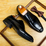 Green Men Dress Shoes Brand Italian Luxury Genuine Leather Lace Up Brown Black Wedding Business Formal Shoes Men Oxfords Shoes - Sabreeonline