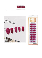 Set Shiny Matte Nail Tips with Designs Reusable Press - Sabreeonline