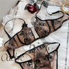 Light luxury embroidery ultra-thin sexy transparent underwear women&#39;s big breasts U-shaped lace bra set summer - Sabreeonline