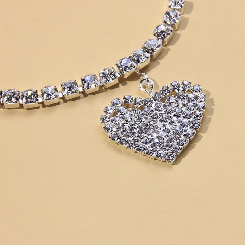 Fashion Heart Rhinestone Anklets - Sabreeonline