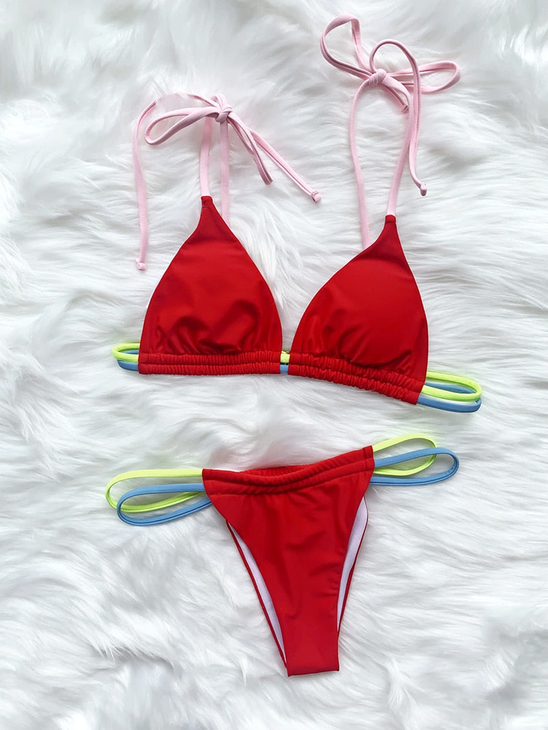 Solid Color Sexy Micro Mini Bikini Set