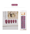 Set Shiny Matte Nail Tips with Designs Reusable Press - Sabreeonline
