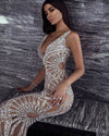Sparkly Sequined Sleeveless Elegant Evening Party Dress - Sabreeonline