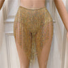 Waist Chain Crystal Long Tassel Bikini Mini Skirts Body Chain - Sabreeonline