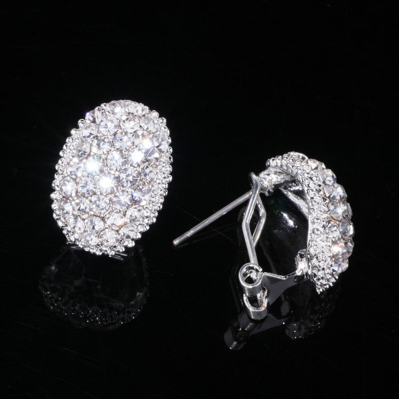 Classic Design Romantic AAA Cubic Zirconia Stone Stud Earrings - Sabreeonline