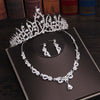 Crystal Butterfly Bridal Jewelry Sets Necklace Earring Tiara Set Wedding Hair Ornaments - Sabreeonline