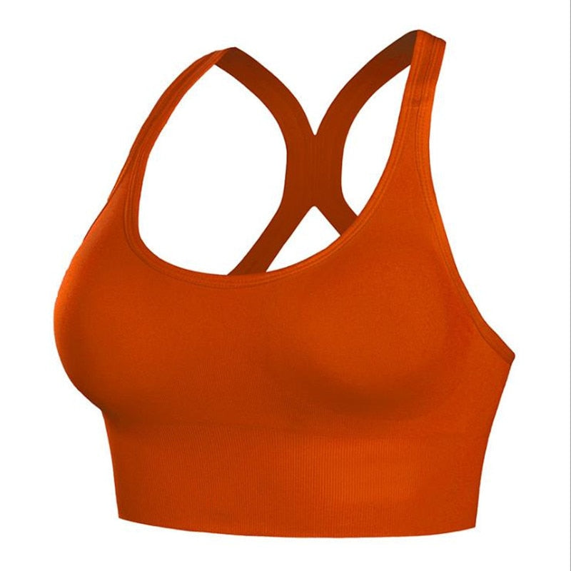 sports bras crop top fitness gym running sportswear women&#39;s Sports underwear push up brassiere plus size Yoga top bra - Sabreeonline