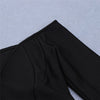 Dress Black Off Shoulder Button Sheath Split Knee-Length Dresses - Sabreeonline