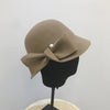 Bucket Basin of Bowknot Pearl Wool Hat - Sabreeonline