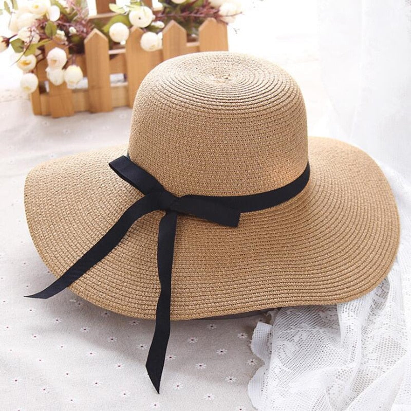 Women Big Wide Brim Beach Hat - Sabreeonline