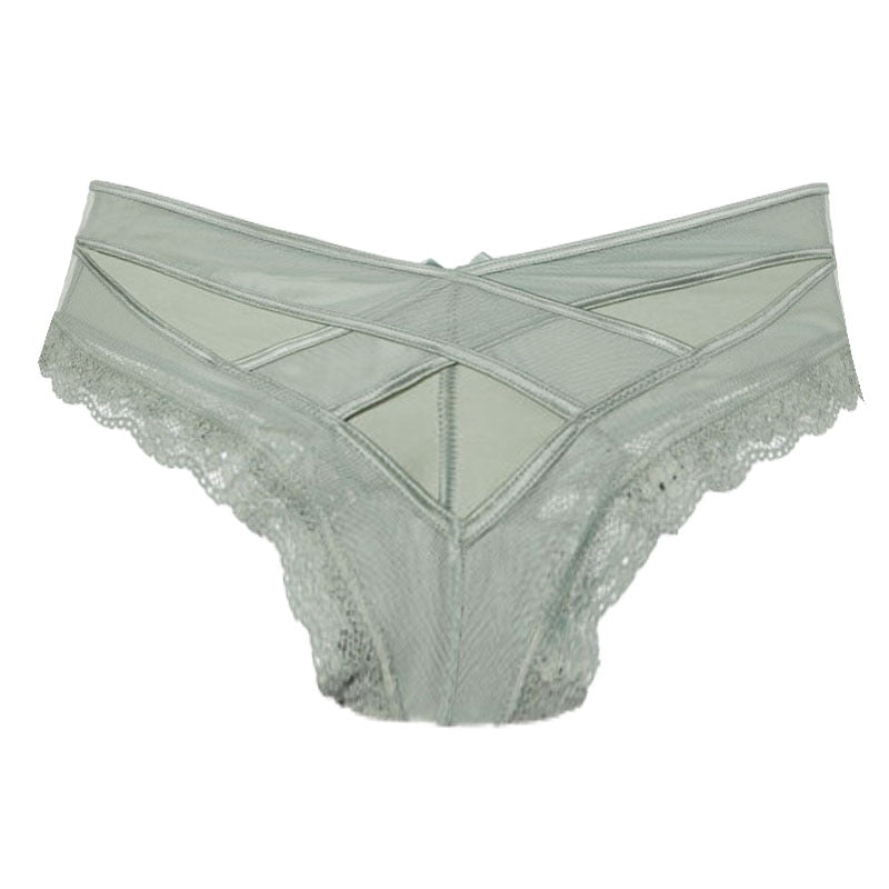 Lace Low-waist Solid Brief Underwear - Sabreeonline