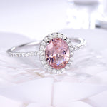 Set Pink and blue Sapphire Ring Pendant Necklaces Stud Earrings - Sabreeonline