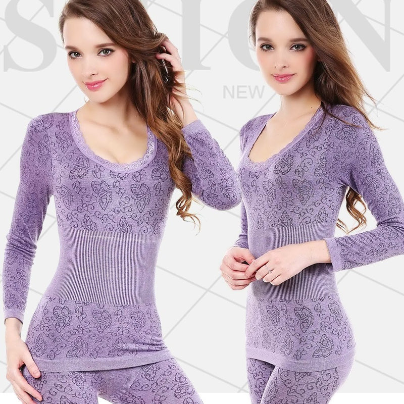 Thermal Elastic Pajama Set - Sabreeonline