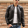 Large Size 5XL Sheepskin Slim Aviation Genuine Leather Bomber Jacket Men Real Leather Flights Jacket Black Aviator Pilot Coats - Sabreeonline