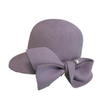 Bucket Basin of Bowknot Pearl Wool Hat - Sabreeonline