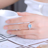 Sets for Women Gemstone Sky Blue Topaz Ring Clip Earrings - Sabreeonline
