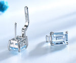 Sets for Women Gemstone Sky Blue Topaz Ring Clip Earrings - Sabreeonline