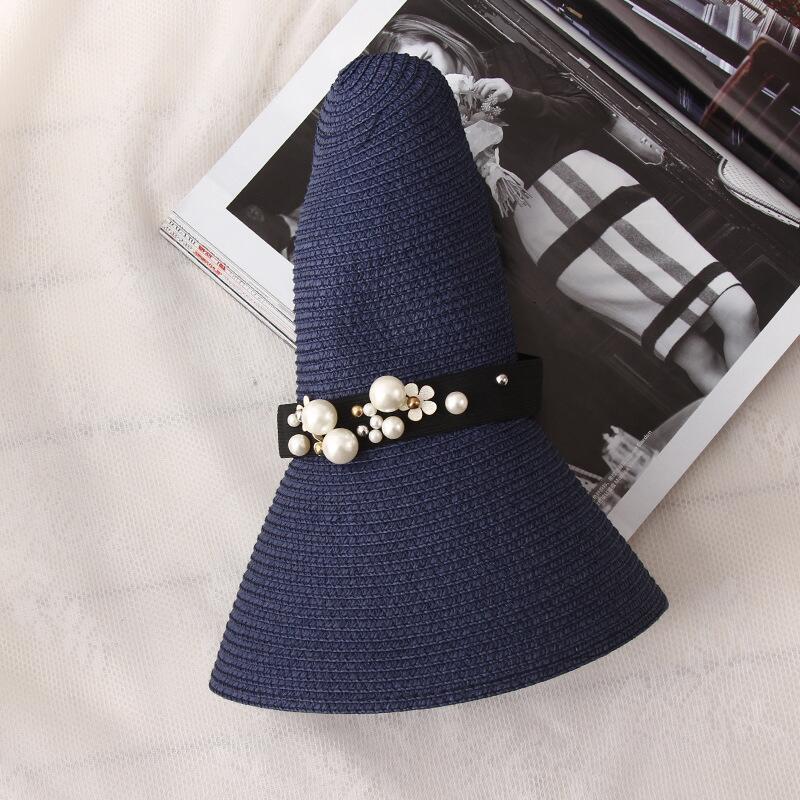 Round Top Raffia Wide Brim Straw Hats - Sabreeonline