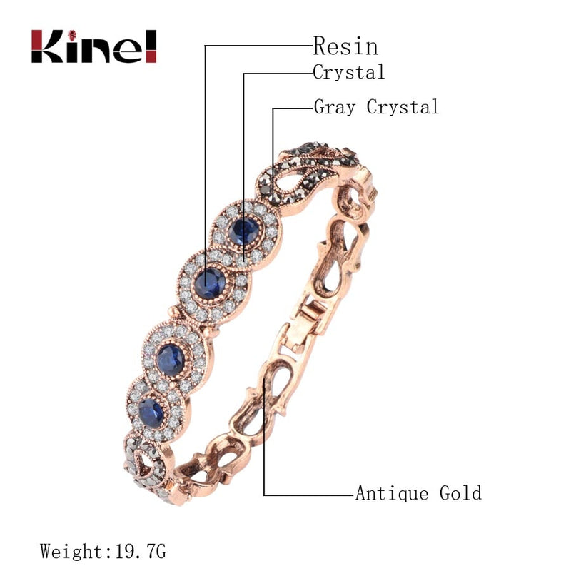 Flower Bracelet Antique Gold - Sabreeonline