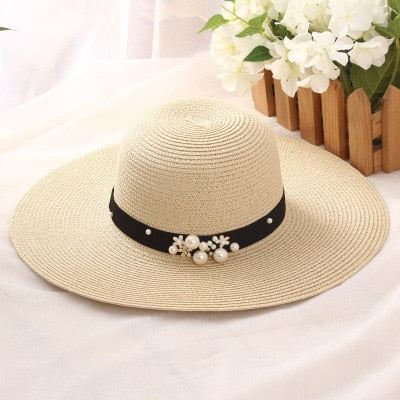 Round Top Raffia Wide Brim Straw Hats - Sabreeonline