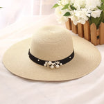 Round Top Raffia Wide Brim Straw Hats - Sabreeonline