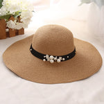 Round Top Raffia Wide Brim Straw Hats - Sabreeonline