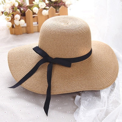 Women Big Wide Brim Beach Hat - Sabreeonline