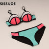 New Push up neoprene bikini set women  Gold Silver sexy swimsuit padded swimwear bathing suit biquini - Sabreeonline
