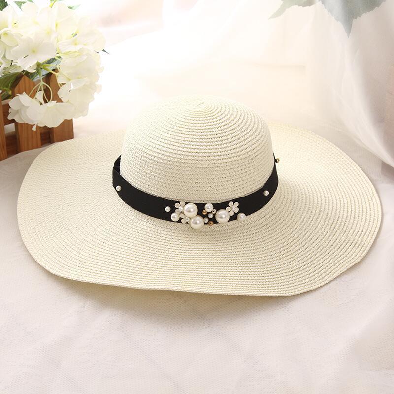 Round Top Raffia Wide Brim Straw Hats - Sabreeonline
