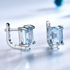 Sets for Women Gemstone Sky Blue Topaz Ring Clip Earrings - Sabreeonline